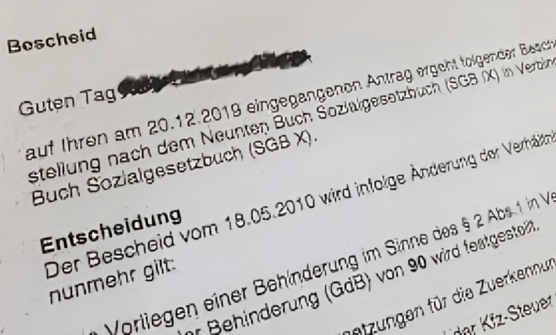 GdB 30 Krankenkasse Mitteilen