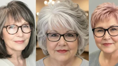 Unkomplizierte Frisuren mittellang ab 50 mit Brille